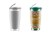 Stainless Steel Travel Cup Mockup, a Cups & Container Mockup by Mockupfit (Thumbnail 1 of 2)