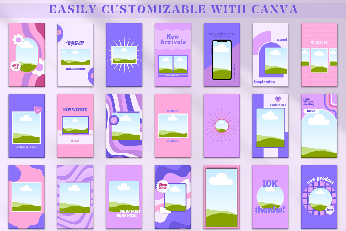 Retro Instagram Story Template Canva, a Social Media Template by Boltik Studio (Photo 5 of 8)