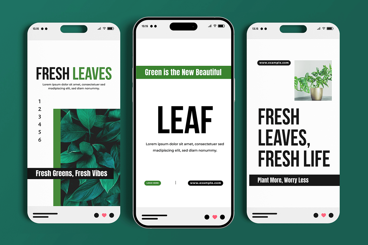 Botanical Nature Green Leaves Story, a Social Media Template by MightyDesign (Photo 1 of 6)