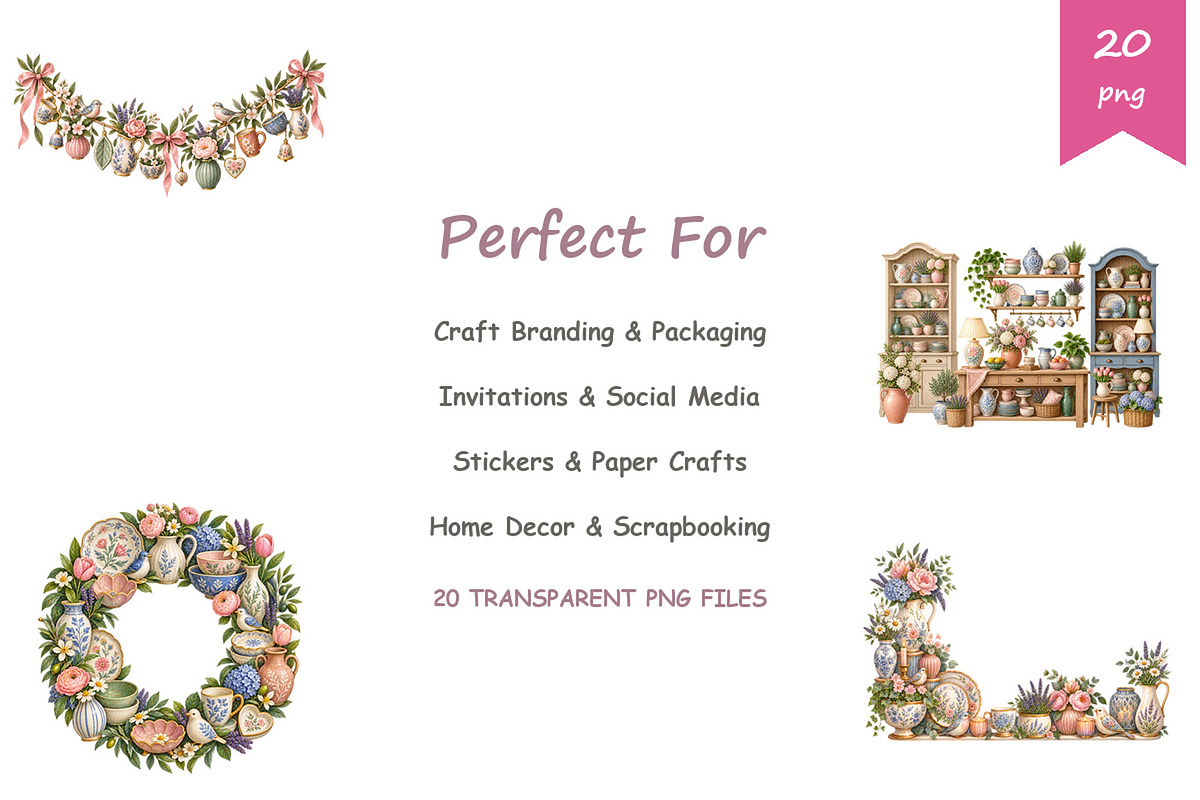Watercolor Ceramics Clipart, a Decorative Illustration by BerryPieArt (Photo 4 of 4)