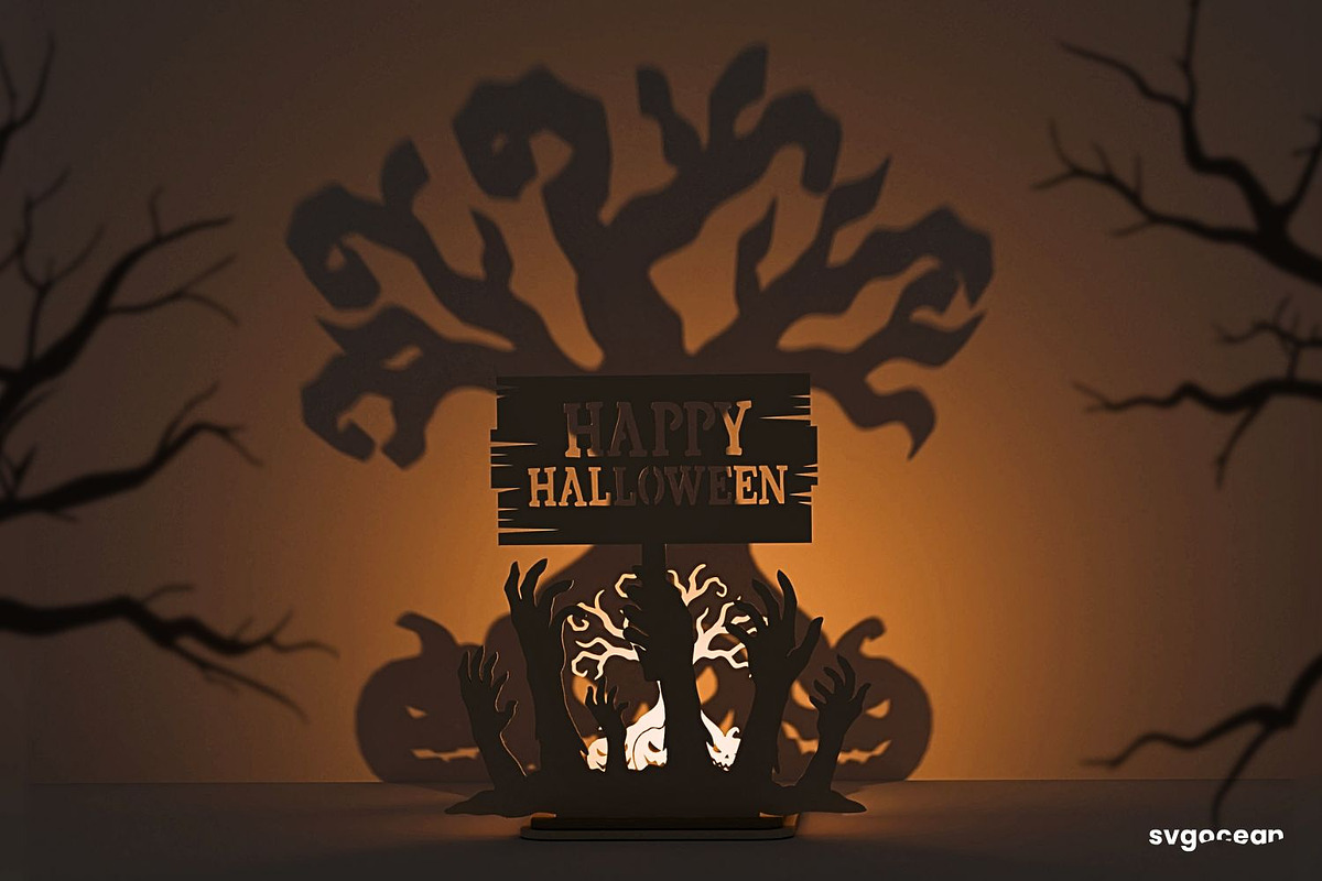 Halloween Shadow Candle Holders, a Decorative Illustration by svgocean (Photo 2 of 14)