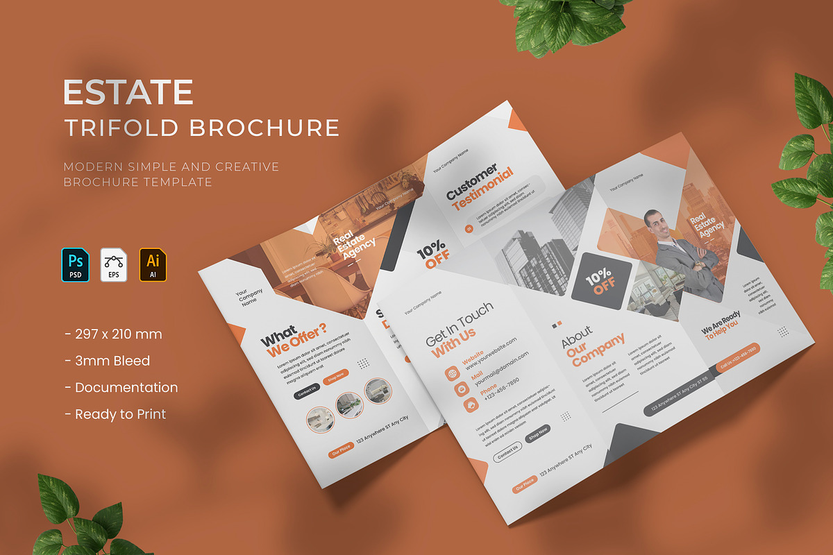 Estate - Trifold Brochure, a Print Template by VUNIRA (Photo 1 of 3)
