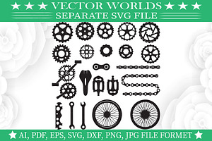 Gears Chains SVG, Gears, Chains SVG, an Object Graphic by VectorWorlds