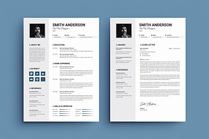 Minimal Resume and Cover Letter, a Resume Template by PixelStudio