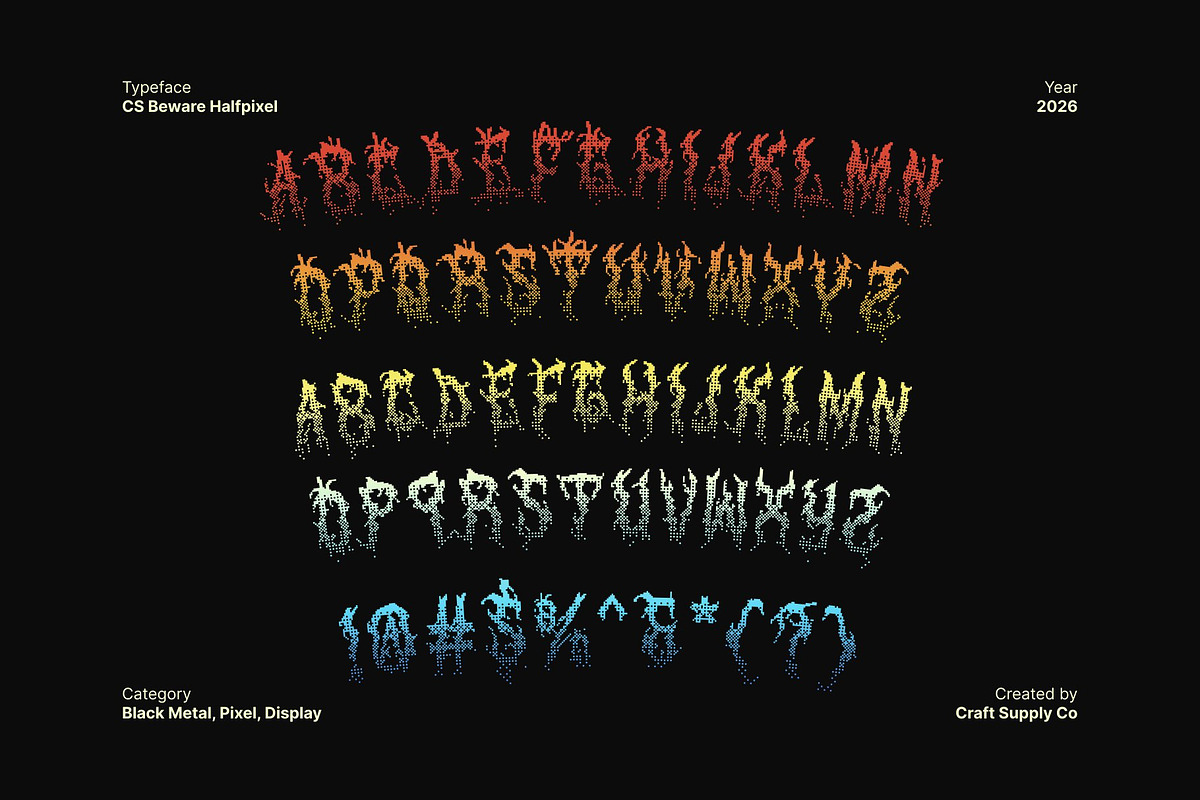 CS Beware Halfpixel, a Blackletter Font by Craft Supply Co. (Photo 8 of 8)