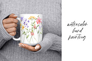 Wild flowers, watercolor clipart PNG, a Decorative Illustration by Larisa Maslova (Thumbnail 2 of 8)