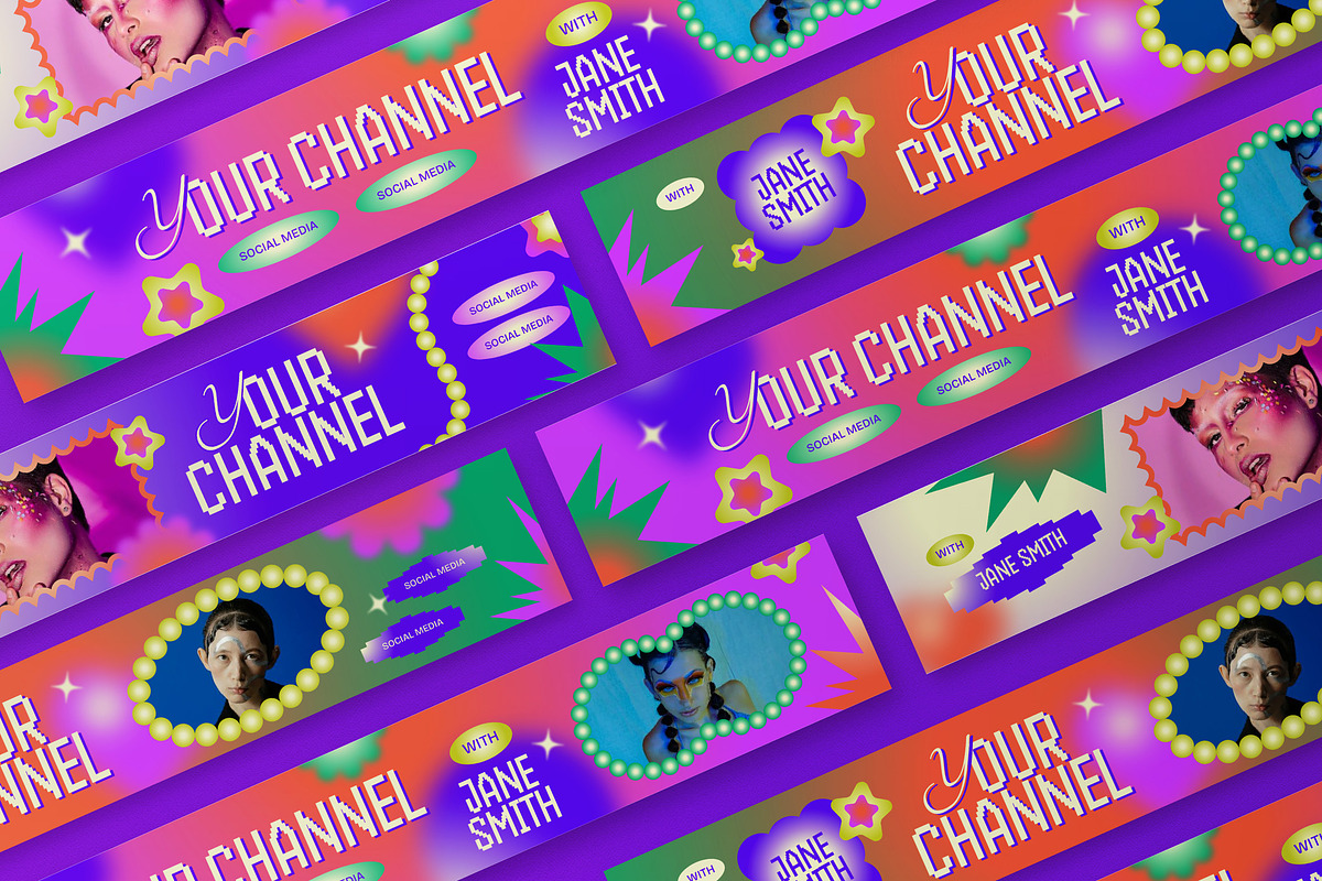 Y2K Beauty Vlogger Youtube Banner, a Social Media Template by graphicook (Photo 3 of 3)