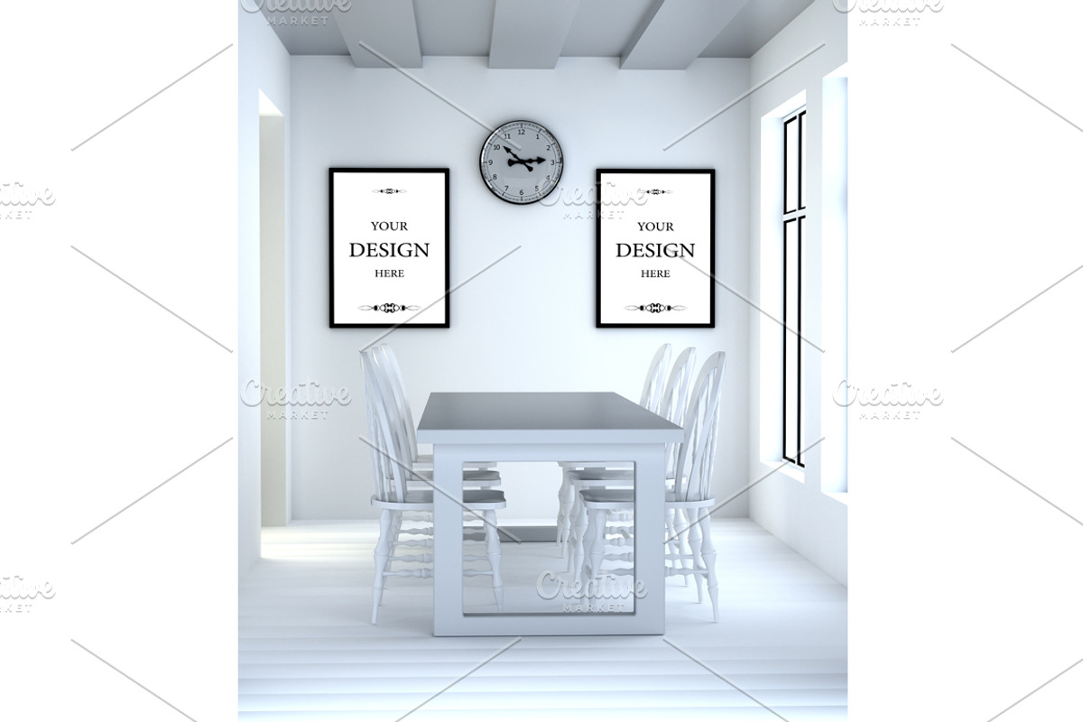3D interior dining room, a Print Template by Larser