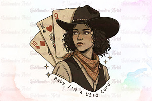 Retro Western Cowgirl PNG, an Illustration by Sublimation Artist