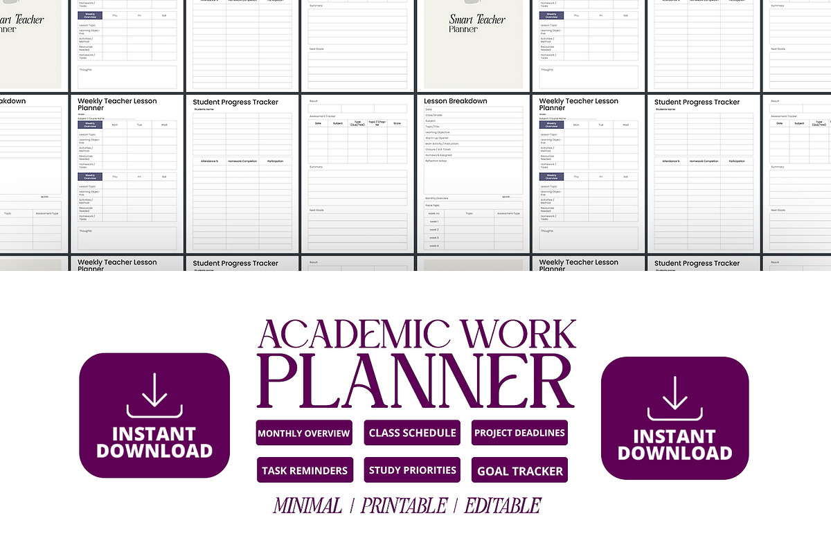 Academic Work Planner PDF