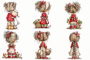 Watercolor coquette farm girl Clipar, an Illustration by Designworld (Thumbnail 5 of 8)