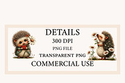 Whimsical Summer Hedgehog with daisy, an Illustration by Designworld (Thumbnail 2 of 10)