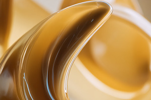 Caramel liquid forming a smooth, glossy wave, flowing with a delicious sweet te, a Photo by Studio ANNA