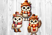 Cute Autumn Owl Clipart Sublimation, a Seasonal Illustration by V Design Creator (Thumbnail 4 of 7)