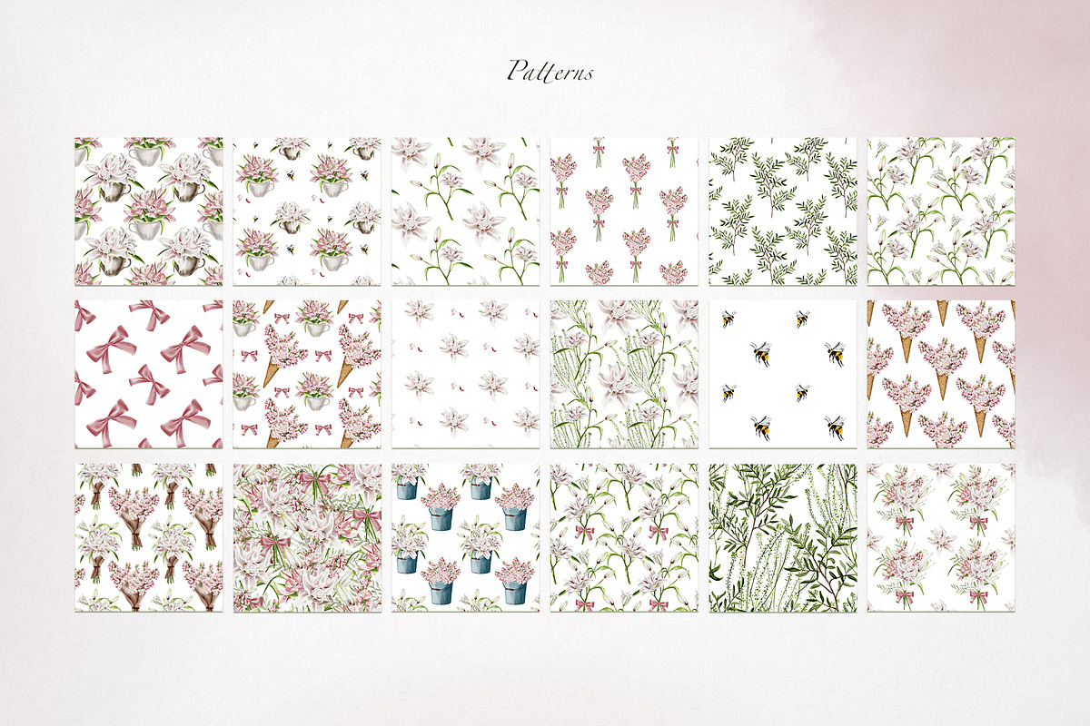 Garden flowers watercolor clipart, an Illustration by Alena Sid (Photo 9 of 13)