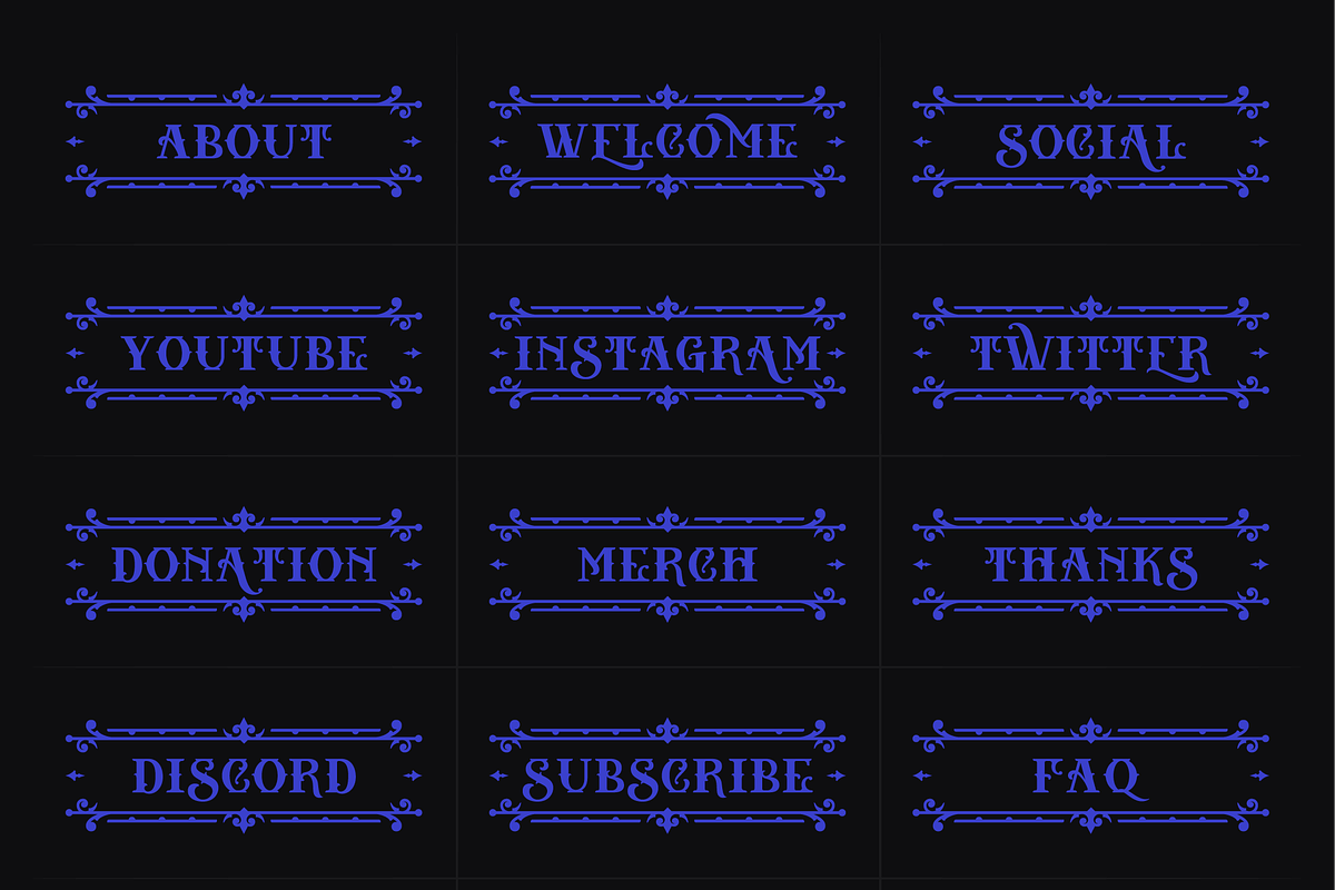 Victorian | 18 Twitch Panels, a Social Media Template by SageDsgn (Photo 5 of 6)
