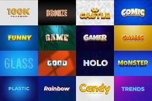 16 3D Fun Text Effect PSD