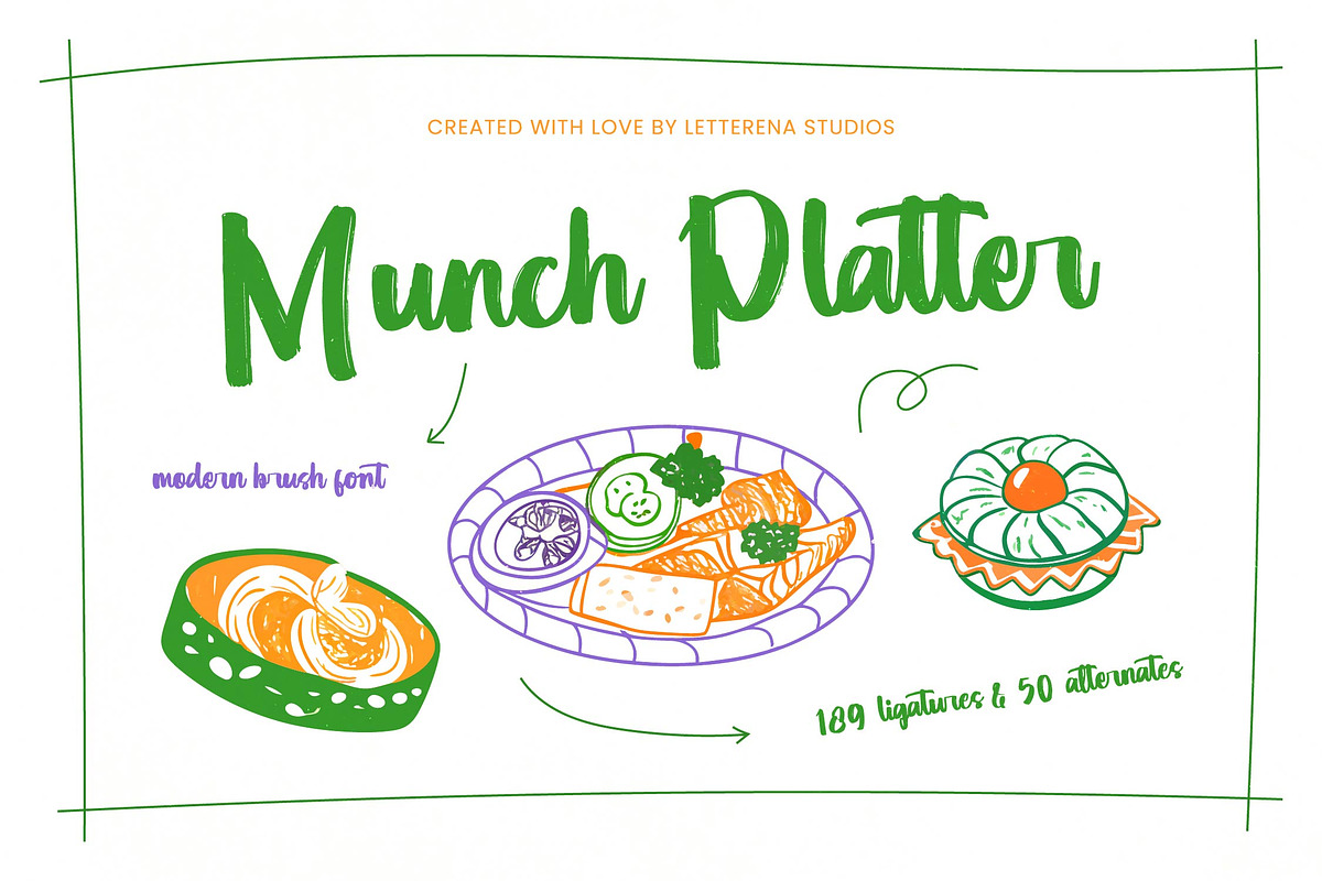 Munch Platter Modern Brush Font, a Script Font by Letterena Studios Script (Photo 1 of 20)
