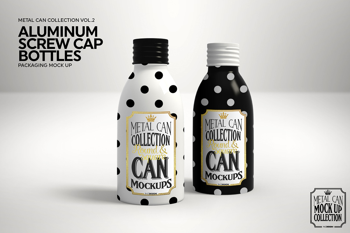 Aluminum Screw Cap Bottle Mockup, a Cups & Container Mockup by INCDesign (Photo 8 of 9)
