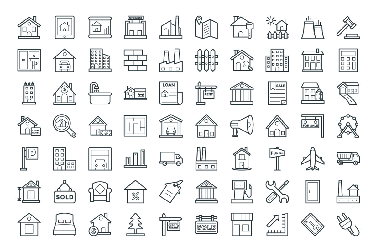 100+ Real Estate Vector Icons, an Outline Icon by Vectors Market (Photo 2 of 3)