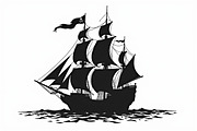 Vintage Sailing Ship Vector Pack, an Illustration by Creativeshirt (Thumbnail 8 of 9)