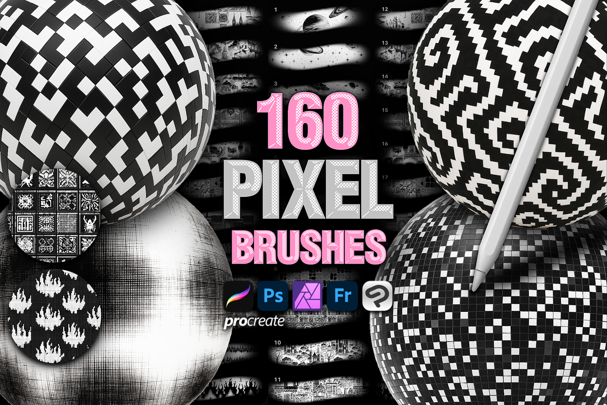 Procreate Pixel texture brushes, a Brush Add-On by Revabrush (Photo 1 of 7)
