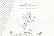 Pencil Sketched Fine Line Flowers Cl, an Illustration by Patishop Art (Thumbnail 9 of 9)