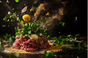 Beef tartar with microgreens, a Food & Drink Photo by Rodica Ciorba