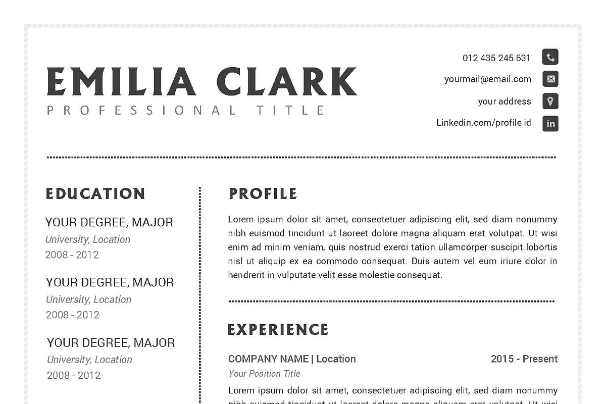 CV Resume Word Docx Template, a Resume Template by ARP Creation
