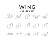 Set line icons of wing, an Outline Icon by motorama (Thumbnail 1 of 2)