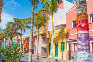 Beautiful Canarian street in Puerto de la Cruz Tenerife with kni, a Photo by Pictures for you!!!!!!!!!