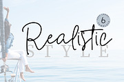 Realistic Style Font + 6 Logos, a Script Font by Artstudio (Thumbnail 1 of 10)