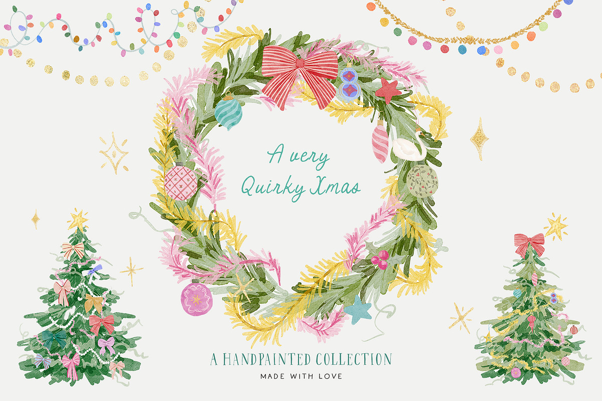 Watercolor christmas quirky holiday, an Object Graphic by Grace Noboa Illustrations (Photo 7 of 20)