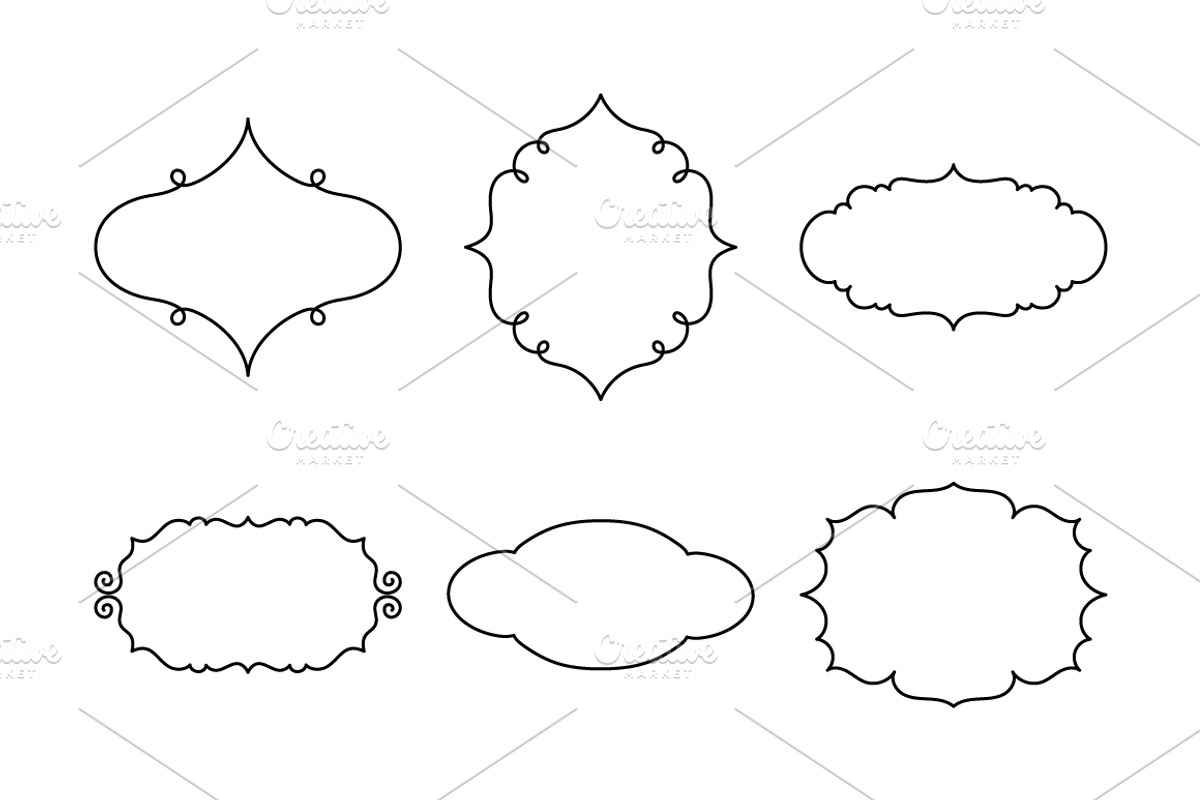 Vector Decorative Linear Frames., an Object Graphic by Gomolach