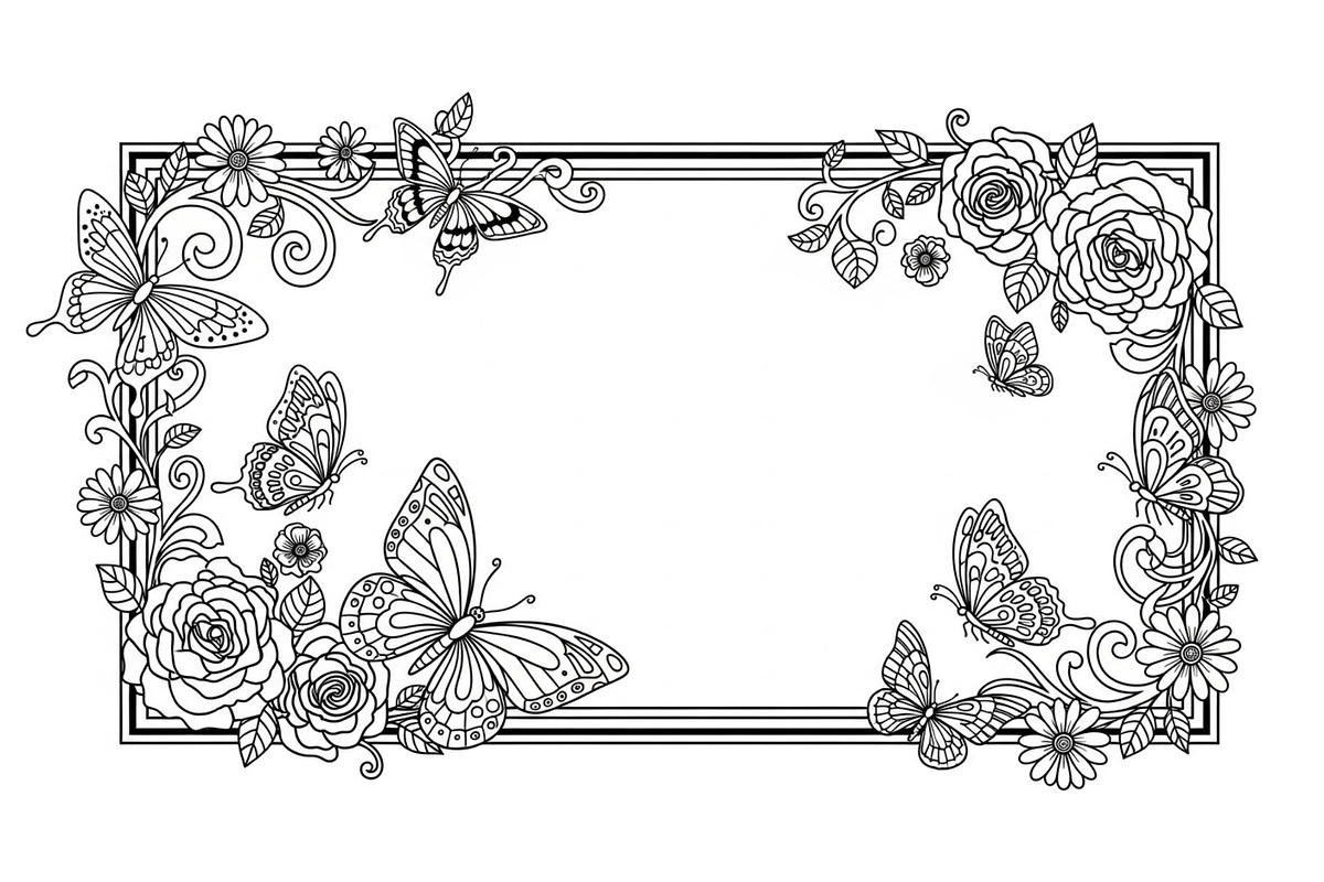 Butterfly Floral Frame SVG Bundle, an Illustration by Creativeshirt (Photo 11 of 31)