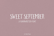 Sweet September handwritten font, a Serif Font by Angele Kamp (Thumbnail 1 of 6)