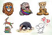 Quirky Safari Animals Clipart, an Illustration by CreationArt (Thumbnail 3 of 6)