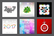 2017 Happy New Year Greeting Cards, a Background Graphic by GalaStudio (Thumbnail 2 of 10)