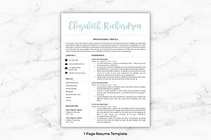 Resume Template - Elizabeth