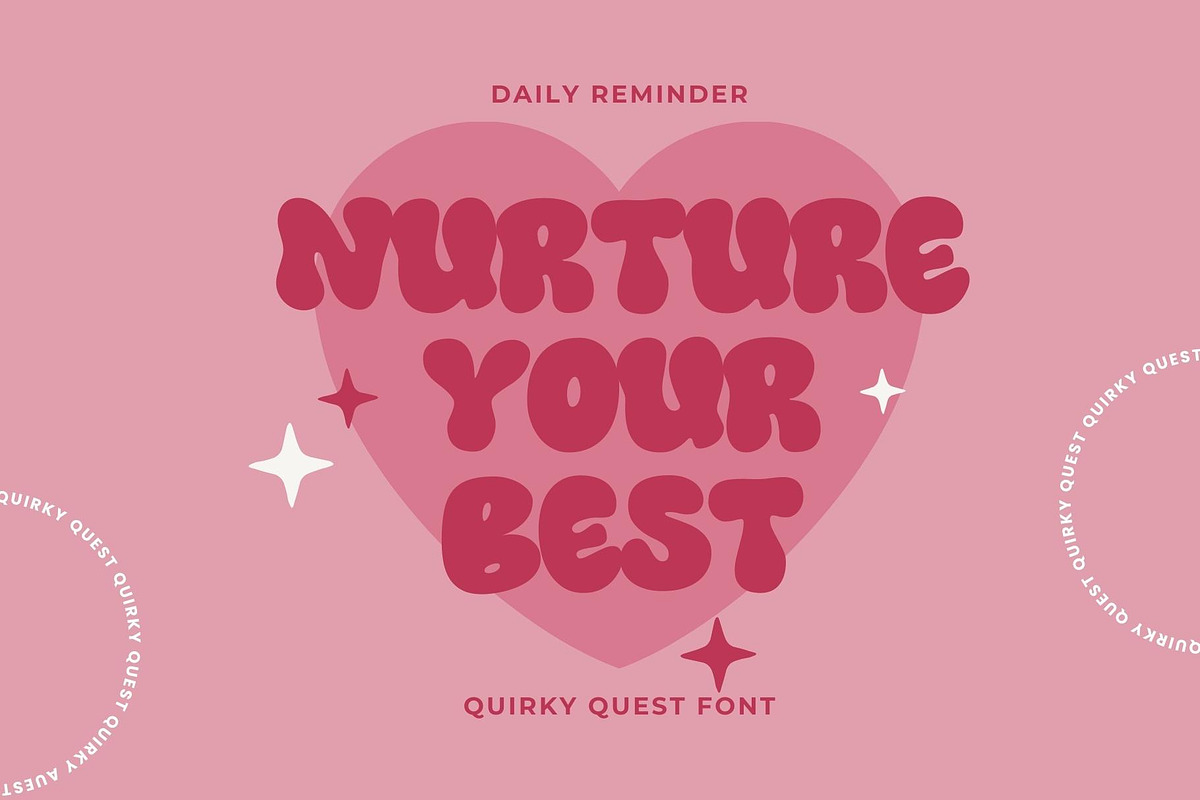 Quirky Quest - Bubble Display Font, a Sans Serif Font by Get Studio (Photo 2 of 9)