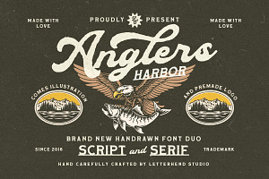 Anglers Harbor Vintage Font Duo, a Script Font by Letterhend Studio