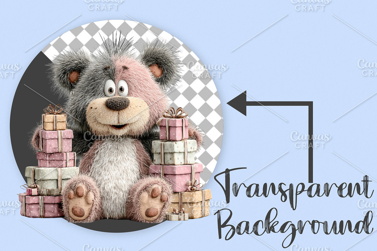 Whimsical Teddy Bear Clipart Bundle, an Illustration by Canvas Craft (Photo 2 of 7)