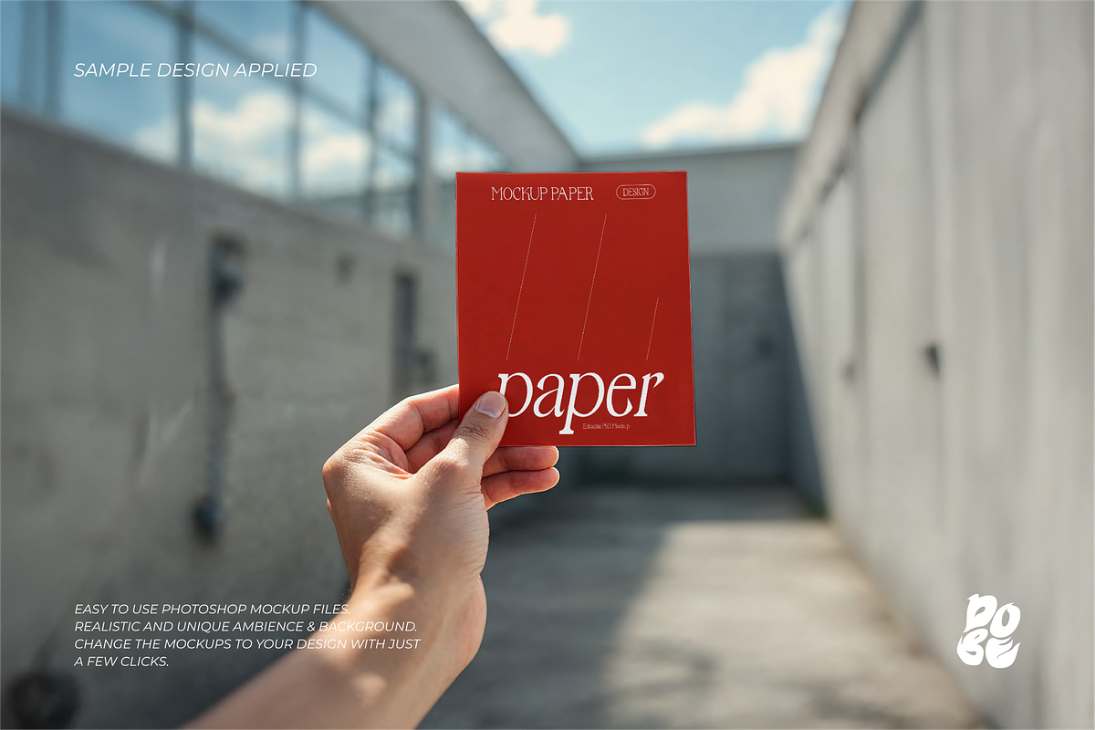 Hand and Paper Mockup Set, a Books & Magazine Mockup by DOBE Studio (Photo 6 of 10)