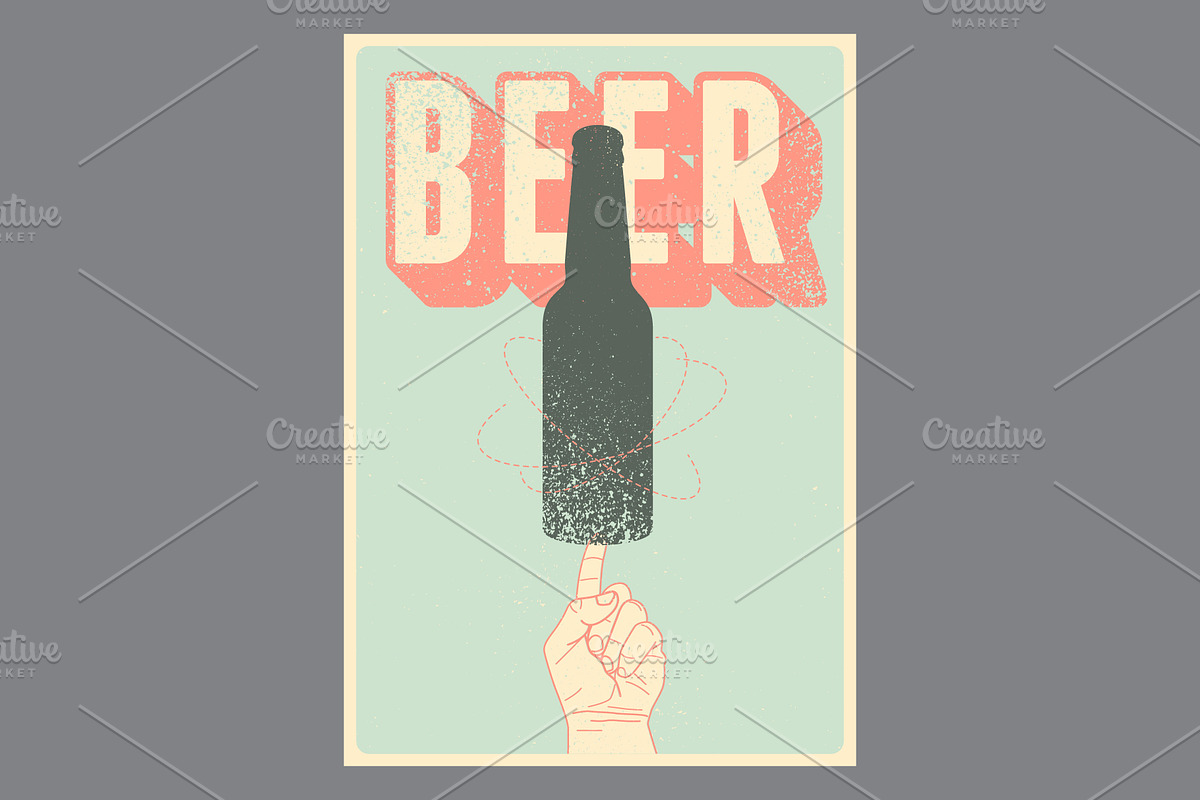 Beer grunge vector poster set., a Food Illustration by PoPaShop (Photo 7 of 9)