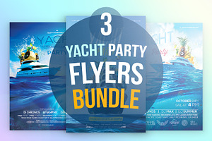 3 Yacht Party Flyers Bundle