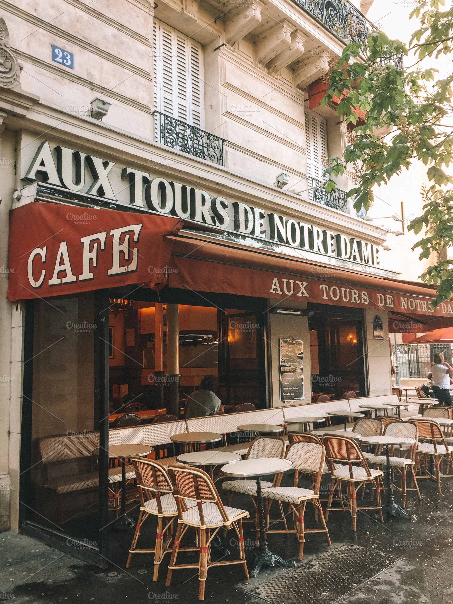 Paris Cafe near Notre Dame, a Photo by Peonies & Paris