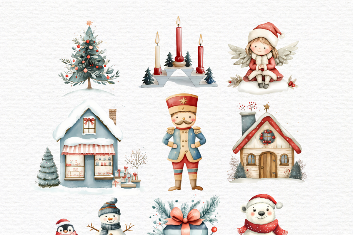 Scandi Santa clipart, Christmas PNG, a Seasonal Illustration by Invite to Clipart (Photo 4 of 5)