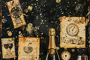 New Year’s Champagne Memories, a Background Graphic by Printable Treasure (Thumbnail 3 of 4)