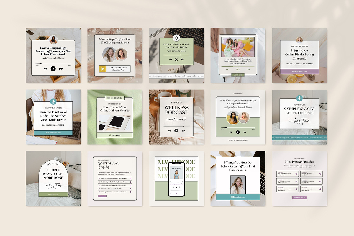 Podcast Promo Instagram Templates, a Social Media Template by Fallon Gerst (Photo 16 of 16)