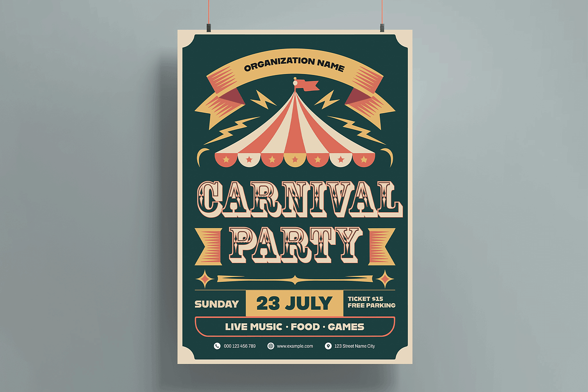 Carnival Poster Template, a Flyer Template by MightyDesign (Photo 1 of 8)